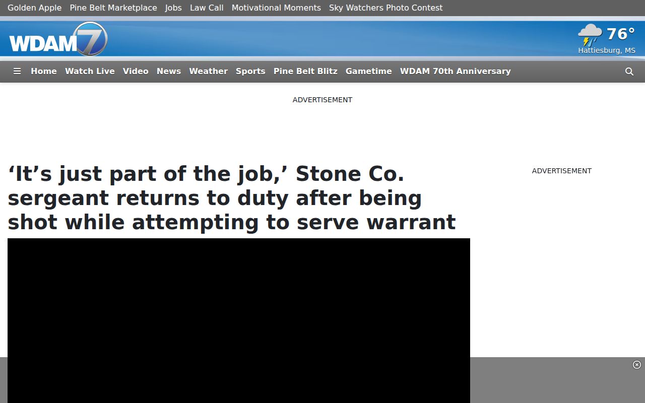 Public news follow-up headline about Stone County warrant service safety